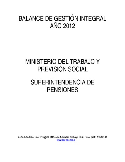 Balance de Gestión Integral 2012