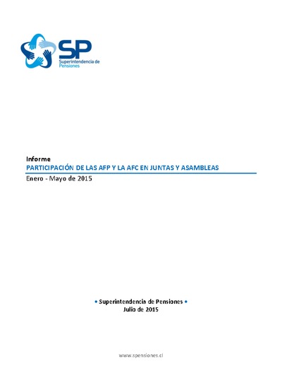 Informe participación de AFP y AFP en juntas, enero a mayo 2015