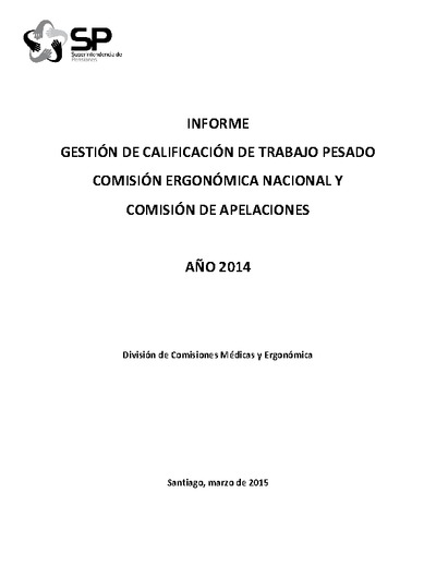 Informe de gestión de calificación de puestos de trabajo pesado 2014