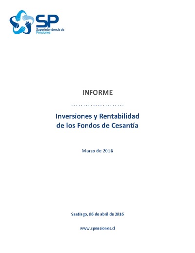 Informe seguro de cesantía a marzo de 2016