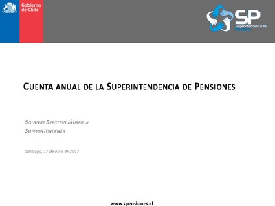 Cuenta Anual de la Superintendencia de Pensiones 2012