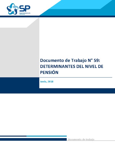 Documento de Trabajo N° 59: Determinantes del nivel de pensión