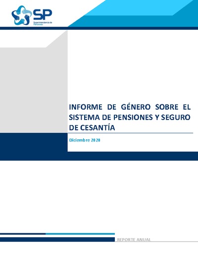 Informe de Género sobre el Sistema de Pensiones y Seguro de Cesantía 2020