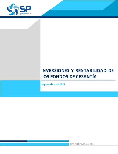 Inversiones y rentabilidad de los Fondos de Cesantía septiembre 2022