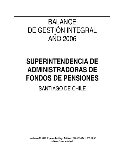 Balance de Gestión Integral 2006