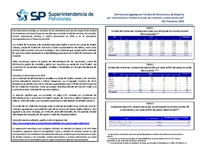 Resumen-Comisiones pagadas por Fondos de Pensiones y de Cesantía, segundo trimestre de 2023