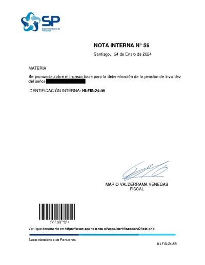 Nota Interna N° 56, del 24 de enero de 2024