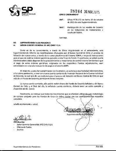 Oficio Ordinario Nº 28244, del 30 de noviembre de 2015