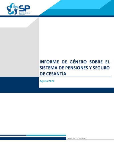 Informe de Género sobre el Sistema de Pensiones y Seguro de Cesantía 2026