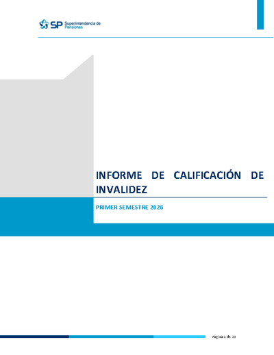 Informe de Calificación de Invalidez, primer semestre 2026