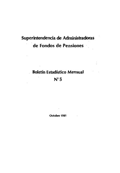 Boletín N°5 / Octubre 1981