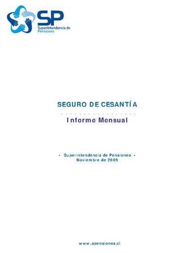 Informe mensual Seguro de Cesantía, noviembre 2009