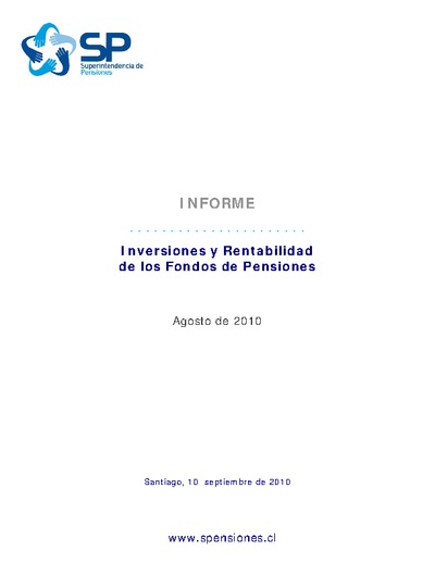 Inversiones y rentabilidad de los Fondos de Pensiones a agosto 2010