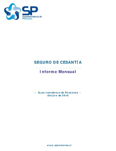 Informe mensual Seguro de Cesantía, octubre 2010