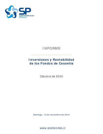 Inversiones y rentabilidad de los Fondos de Cesantía a octubre de 2010