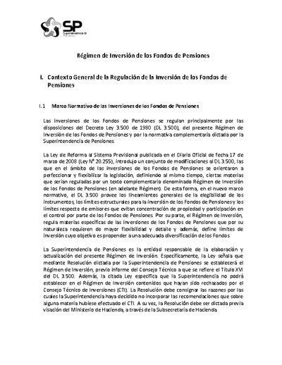 Régimen de Inversión de los Fondos de Pensiones vigente entre el 1 y el 31 de diciembre de 2012