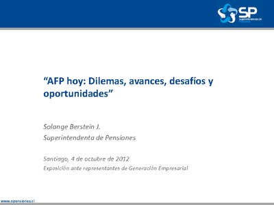 AFP hoy: Dilemas, avances, desafíos y oportunidades