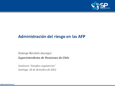 Administración del riesgo en las AFP